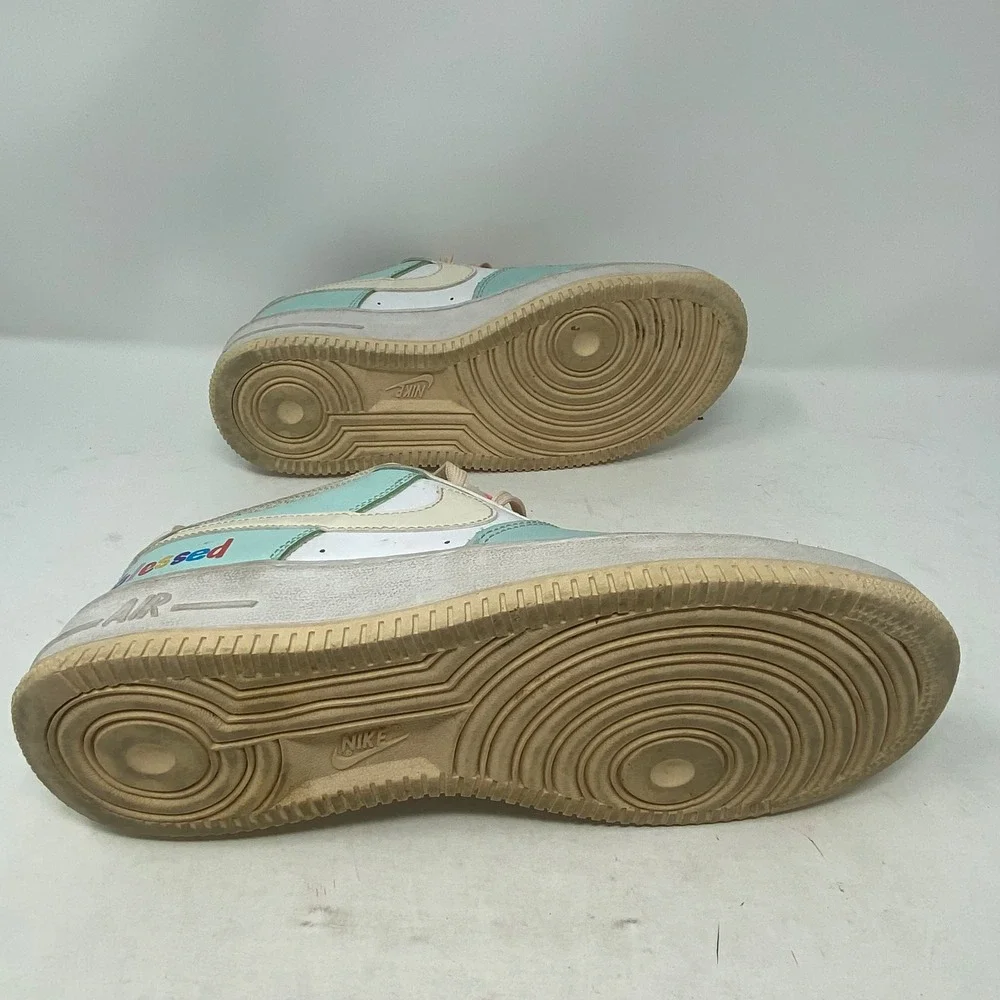 Nike Air Force 1 Low Teal White Cream Pink Blessed DV7762-300 Kids 5.5Y Womens 7
